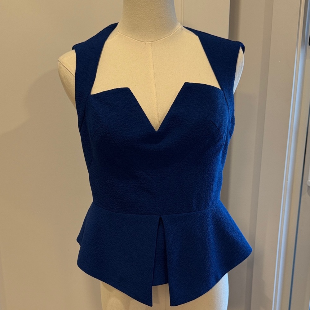 Black Halo Royal Blue Blouse SZ 6